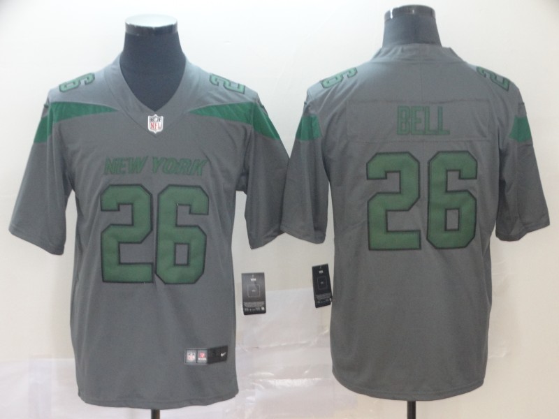 Men's New York Jets #26 Le'Veon Bell Gray Inverted Legend Stitched NFL Jersey